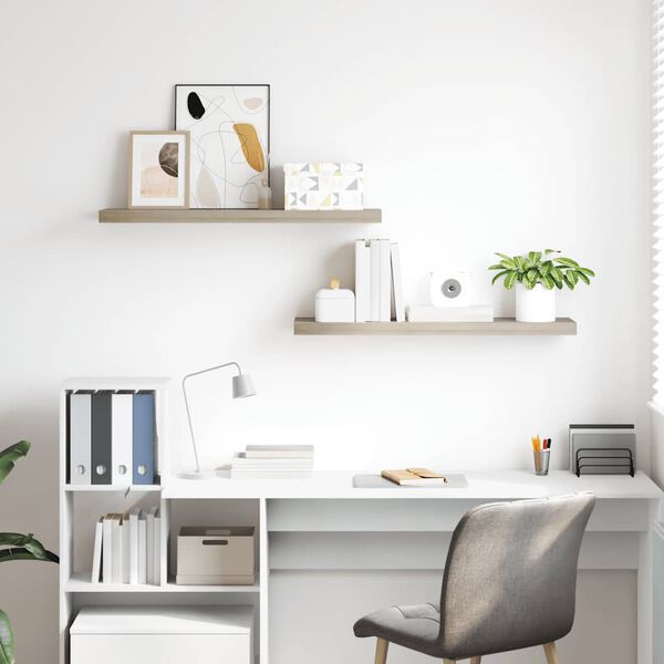 vidaXL Estantes flotantes de pared 2 uds MDF roble 90x23,5x3,8 cm