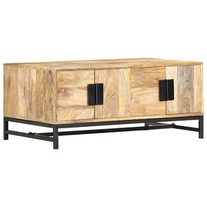 vidaXL Mesa de centro de madera maciza de acacia 90x55x40 cm