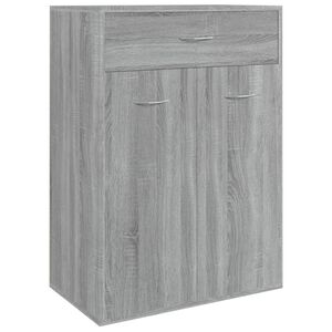 vidaXL Zapatero de madera contrachapada gris Sonoma 60x35x84 cm