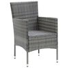 vidaXL Set comedor jardín 7 pzas y cojines ratán sintético gris