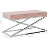 vidaXL Banco de terciopelo y acero inoxidable rosa