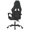 vidaXL Silla gaming giratoria y reposapi&eacute;s cuero sint&eacute;tico negro gris