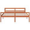 vidaXL Estructura de cama 2 pcs Marr&oacute;n cera Madera de Pino Macizo