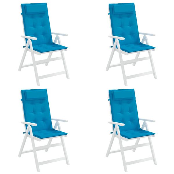 vidaXL Cojines de silla con respaldo alto 4 uds tela Oxford azul claro