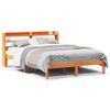 vidaXL Estructura cama con cabecero madera pino marr&oacute;n cera 140x190 cm