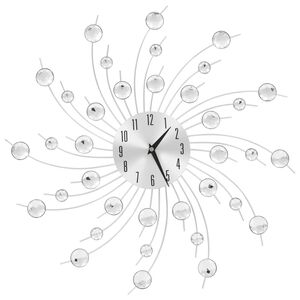 vidaXL Reloj de pared con movimiento de cuarzo 50 cm plateado