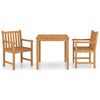 vidaXL Conjunto de comedor de jard&iacute;n de 3 piezas 80x80 cm de madera maciza de teca