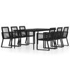 vidaXL Juego de comedor de jard&iacute;n 7 piezas negro