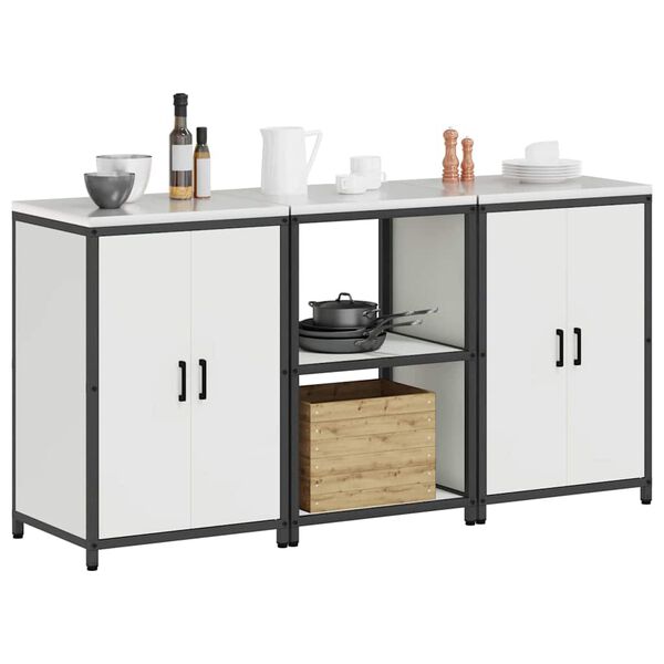 vidaXL Juego de Almacenamiento de Cocina 3 pcs Acero laminado en fr&iacute;o