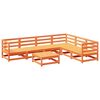 vidaXL Juego de sof&aacute;s de jard&iacute;n 7 pzas madera maciza pino marr&oacute;n cera