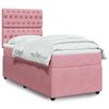 vidaXL Cama box spring con colch&oacute;n terciopelo rosa 90x200 cm