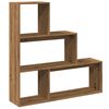 vidaXL Librer&iacute;a divisora 4 niveles madera roble artisan 123x29x123 cm
