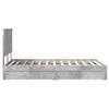 vidaXL Cama con almacenamiento con cabecera Gris Concreto 135 x 190 cm