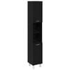 vidaXL Juego de muebles de ba&ntilde;o 3 pcs Negro 30 x 30 x 179,5 cm