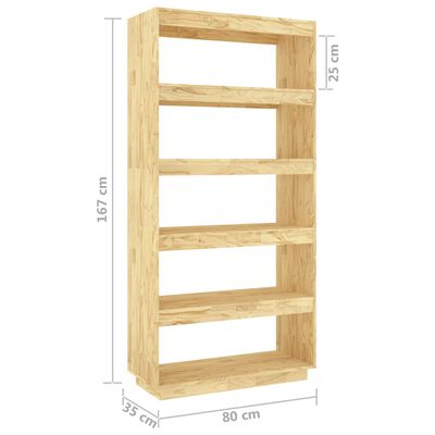 vidaXL Estantería/divisor de espacios madera maciza pino 80x35x167 cm