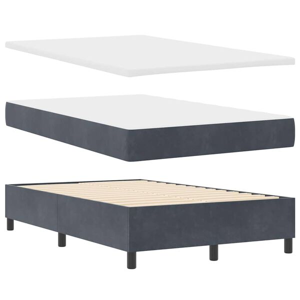 vidaXL Cama tipo Box Spring Gris oscuro 120 x 200 cm Terciopelo