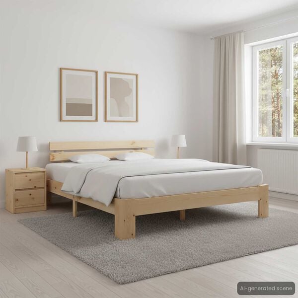 vidaXL Estructura de cama sin colchón madera maciza de pino 160x200 cm