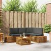 vidaXL Conjunto de sof&aacute;s de exterior 5 Pieza Natural y Antracita