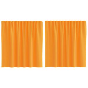 vidaXL Cortinas de gasa con trabillas 2 uds naranja 140x140 cm