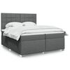 vidaXL Cama box spring con colch&oacute;n tela gris oscuro 200x200 cm