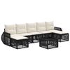 vidaXL Conjunto de sof&aacute;s de jard&iacute;n 8 pcs Negro y Blanco Crema