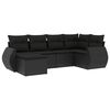 vidaXL Set de sof&aacute;s de jard&iacute;n 6 piezas y cojines rat&aacute;n sint&eacute;tico negro
