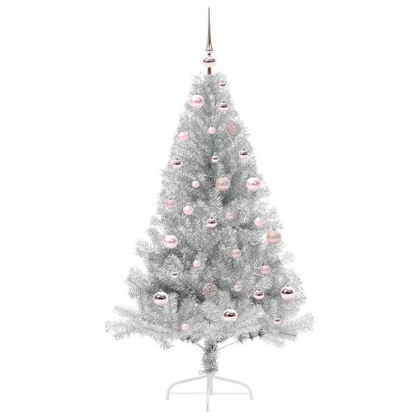 vidaXL &Aacute;rbol de Navidad Artificial Preiluminado Plateado 150 cm PET