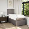 vidaXL Cama box spring con colch&oacute;n tela gris taupe 80x200 cm