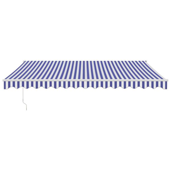 vidaXL Toldo retr&aacute;ctil autom&aacute;tico azul y blanco 4x3 m