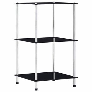 vidaXL Estanter&iacute;a 3 niveles cristal templado negro 40x40x67 cm