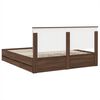 vidaXL Estructura de cama Roble Marr&oacute;n 200 x 200 cm Madera Ingenieril