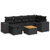 vidaXL Set de sof&aacute;s de jard&iacute;n 7 pzas con cojines rat&aacute;n sint&eacute;tico negro