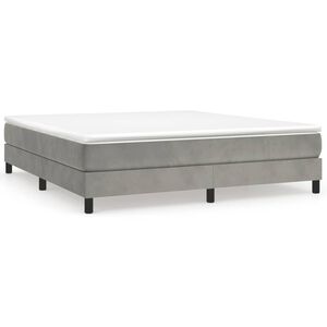 vidaXL Estructura de cama con somier terciopelo gris claro 160x200 cm