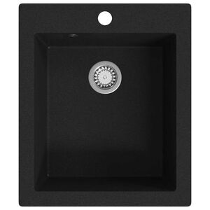 vidaXL Fregadero sobrepuesto de granito negro