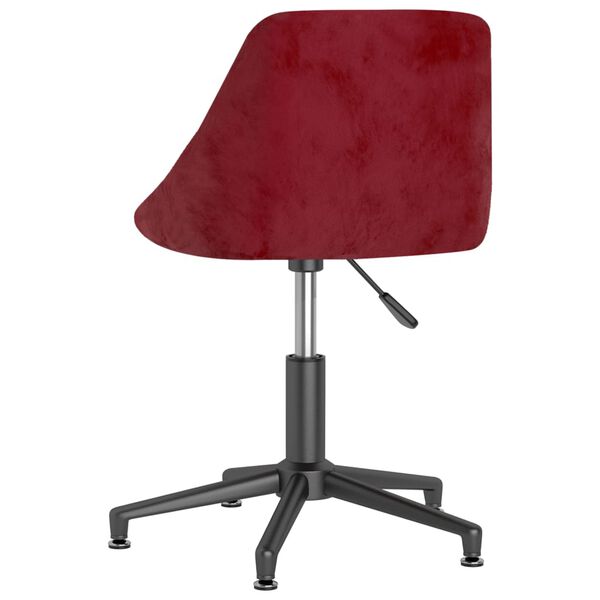 vidaXL Silla de comedor giratoria de terciopelo vino tinto