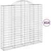 vidaXL Cestas gaviones 14 uds forma de arco hierro 200x50x180/200 cm