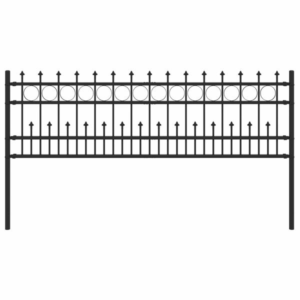vidaXL Cerca con Anillo de Pinchos Negro 200 x 130 cm