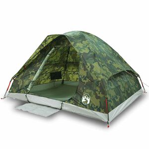vidaXL Tienda de campa&ntilde;a igl&uacute; para 2 personas impermeable camuflaje