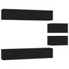 vidaXL Set de muebles para TV 6 piezas madera contrachapada negro