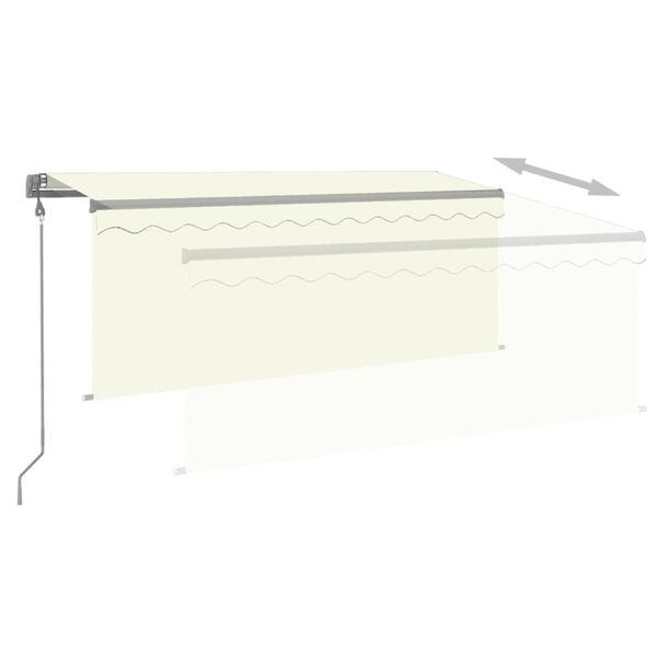 vidaXL Toldo autom&aacute;tico con persiana LED sensor de viento crema 3x2,5m