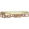 vidaXL Conjunto de sof&aacute;s de exterior 8 uds. Natural y Crema