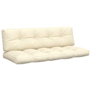 vidaXL Cojines para sof&aacute; de palets 2 unidades tela crema
