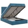 vidaXL Cama otomana con colch&oacute;n Azul Oscuro 120 x 200 cm Terciopelo