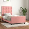 vidaXL Estructura de cama sin colch&oacute;n terciopelo rosa 80x200 cm