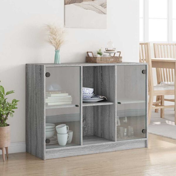 vidaXL Aparador madera de ingeniería gris Sonoma 102x37x75,5 cm