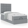 vidaXL Cama otomana con colch&oacute;n gris claro 90x200 cm tela