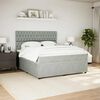 vidaXL Cama box spring con colch&oacute;n terciopelo gris claro 180x200 cm