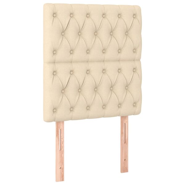 vidaXL Cabecero de cama de tela color crema 80x7x118/128 cm
