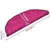 vidaXL Alfombrillas para escaleras 15 unidades 56x17x3 cm Rosa Semicircular