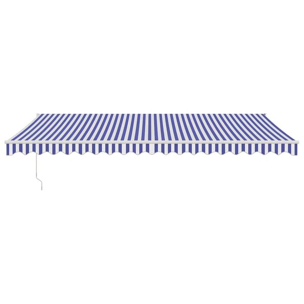 vidaXL Toldo retr&aacute;ctil autom&aacute;tico azul y blanco 5x3 m